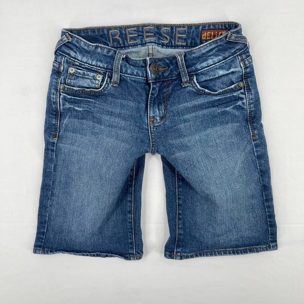 Y2K Delia's Low Rise Bermuda Jean Shorts Embroidered Faded 2ā XS Summer Preppy